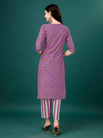 Thumbnail for Embroidered & Printed Angrakha Style Kurta With Printed Pant & Dupatta, Multicolor - Hiral Fashion - Distacart