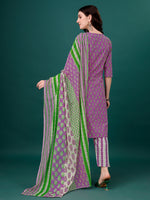 Thumbnail for Embroidered & Printed Angrakha Style Kurta With Printed Pant & Dupatta, Multicolor - Hiral Fashion - Distacart