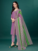 Thumbnail for Embroidered & Printed Angrakha Style Kurta With Printed Pant & Dupatta, Multicolor - Hiral Fashion - Distacart