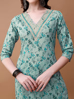 Thumbnail for Embroidered And Floral Printed Kurta With Pant & Dupatta, Multicolor - Hiral Fashion - Distacart