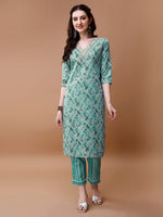 Thumbnail for Embroidered And Floral Printed Kurta With Pant & Dupatta, Multicolor - Hiral Fashion - Distacart