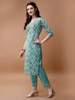 Thumbnail for Embroidered And Floral Printed Kurta With Pant & Dupatta, Multicolor - Hiral Fashion - Distacart