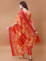 Thumbnail for Embroidered And Floral Printed Kurta With Pant & Dupatta, Multicolor - Hiral Fashion - Distacart