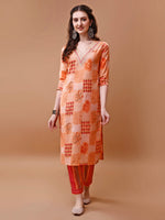 Thumbnail for Embroidered And Floral Printed Kurta With Pant & Dupatta, Multicolor - Hiral Fashion - Distacart