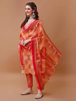 Thumbnail for Embroidered And Floral Printed Kurta With Pant & Dupatta, Multicolor - Hiral Fashion - Distacart
