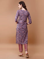 Thumbnail for Embroidered And Floral Printed Kurta With Pant & Dupatta, Multicolor - Hiral Fashion - Dista