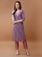 Thumbnail for Embroidered And Floral Printed Kurta With Pant & Dupatta, Multicolor - Hiral Fashion - Dista