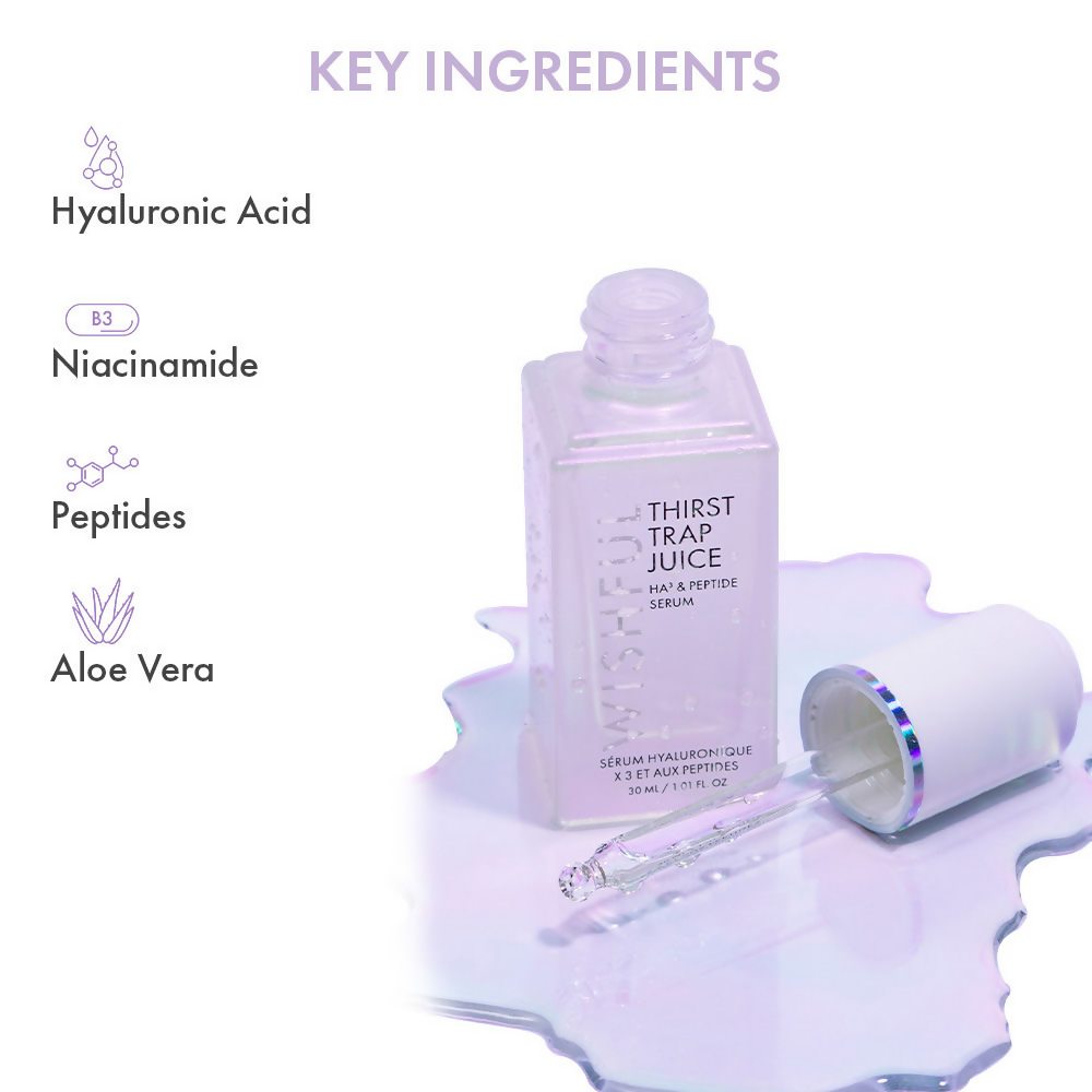 Wishful By Huda Beauty Thirst Trap Juice HA3 & Peptide Serum - Korean Skincare - Distacart