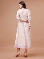 Thumbnail for Embroidered Printed Pink Rayon Ethnic Dress, Multicolor - Hiral Fashion - Distacart