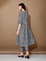 Thumbnail for Embroidered & Printed Nyra Cut Kurta With Pant & Dupatta, Black - Hiral Fashion - Distacart