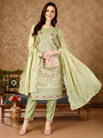 Thumbnail for Pakistani Embroidered Kurta With Embroidered Pant & Embroidered Organza Dupatta Luxury Premium, Multicolor - Hiral Fashion - Dista