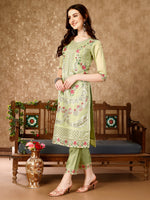 Thumbnail for Pakistani Embroidered Kurta With Embroidered Pant & Embroidered Organza Dupatta Luxury Premium, Multicolor - Hiral Fashion - Dista