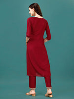 Thumbnail for Sequined Embroidered Straight Kurta With Trousers & With Embroidered Dupatta Premium, Multicolor - Hiral Fashion - Distacart
