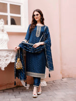 Thumbnail for Sequined Embroidered Kurta With Pant & Embroidered Dupatta Premium Luxury, Multicolor - Hiral Fashion - Distacart