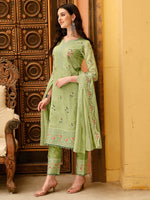 Thumbnail for Pakistani Embroidered Kurta With Embroidered Pant & Embroidered Dupatta Premium Luxury, Multicolor - Hiral Fashion - Distacart