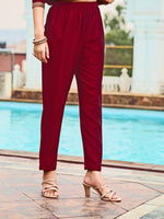 Thumbnail for Anarkali Embroidered Kurta With Pant & Dupatta, Maroon - Hiral Fashion - Distacart