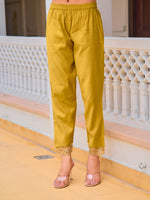 Thumbnail for Embroidered Kurta With Pant & Embroidered Dupatta, Mustard - Hiral Fashion - Distacart