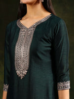 Thumbnail for Sequined Embroidered Kurta With Pant & Embroidered Dupatta, Green - Hiral Fashion - Distacart