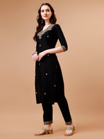Thumbnail for Embroidered Kurta With Pant & Floral Printed Cut Embroidered Work Dupatta Premium, Multicolor - Hiral Fashion - Distacart