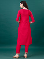 Thumbnail for Embroidered Kurta With Pant & Embroidered & Printed Dupatta, Multicolor - Hiral Fashion - Distacart