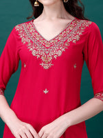 Thumbnail for Embroidered Kurta With Pant & Embroidered & Printed Dupatta, Multicolor - Hiral Fashion - Distacart