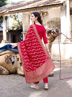 Thumbnail for Hand Embroidered Kurta With Pant & Banarasi Dupatta Luxury, Multicolor - Hiral Fashion - Distacart