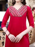 Thumbnail for Hand Embroidered Kurta With Pant & Banarasi Dupatta Luxury, Multicolor - Hiral Fashion - Distacart