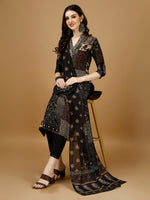 Thumbnail for Hand Embroidered & Printed Kurta With Pant & Dupatta, Multicolor - Hiral Fashion - Distacart