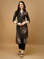 Thumbnail for Hand Embroidered & Printed Kurta With Pant & Dupatta, Multicolor - Hiral Fashion - Distacart