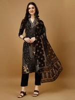 Thumbnail for Hand Embroidered & Printed Kurta With Pant & Dupatta, Multicolor - Hiral Fashion - Distacart