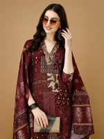 Thumbnail for Hand Embroidered & Printed Kurta With Pant & Dupatta, Multicolor - Hiral Fashion - Distacart