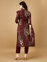 Thumbnail for Hand Embroidered & Printed Kurta With Pant & Dupatta, Multicolor - Hiral Fashion - Distacart