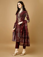 Thumbnail for Hand Embroidered & Printed Kurta With Pant & Dupatta, Multicolor - Hiral Fashion - Distacart