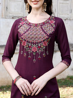 Thumbnail for Embroidered Kurta With Pant & Organza Embroidered Dupatta Premium, Multicolor - Hiral Fashion - Distacart