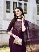 Thumbnail for Embroidered Kurta With Pant & Organza Embroidered Dupatta Premium, Multicolor - Hiral Fashion - Distacart