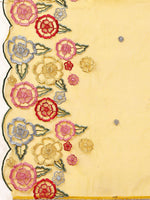 Thumbnail for Alia Cut Hand Embroidered & Floral Embroidered Kurta With Pant & Organza Embroidered Dupatta Luxury Premium, Mustard - Hiral Fashion - Distacart