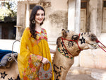 Thumbnail for Alia Cut Hand Embroidered & Floral Embroidered Kurta With Pant & Organza Embroidered Dupatta Luxury Premium, Mustard - Hiral Fashion - Distacart