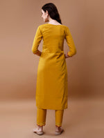 Thumbnail for Hand Embroidered Kurta With Pant & Embroidered Organza Dupatta, Multicolor - Hiral Fashion - Distacart