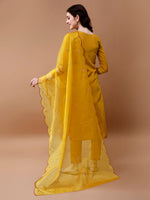 Thumbnail for Hand Embroidered Kurta With Pant & Embroidered Organza Dupatta, Multicolor - Hiral Fashion - Distacart