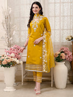 Thumbnail for Pakistani Embroidered Kurta With Pant & Embroidered Dupatta Premium Luxury, Multicolor - Hiral Fashion - Distacart