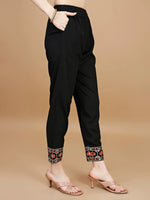 Thumbnail for Alia Cut Mirror Embroidered Kurta With Embroidered Pant & Dupatta, Black - Hiral Fashion - Distacart