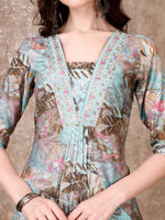 Thumbnail for Embroidered & Floral Printed Kurta With Pant & Dupatta Premium Luxury, Multicolor - Hiral Fashion - Distacart