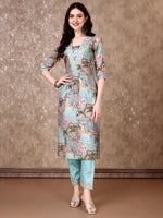 Thumbnail for Embroidered & Floral Printed Kurta With Pant & Dupatta Premium Luxury, Multicolor - Hiral Fashion - Distacart