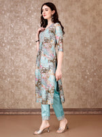 Thumbnail for Embroidered & Floral Printed Kurta With Pant & Dupatta Premium Luxury, Multicolor - Hiral Fashion - Distacart