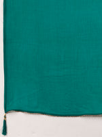 Thumbnail for Embroidered & Floral Printed Kurta With Pant & Dupatta, Teal - Hiral Fashion - Dista