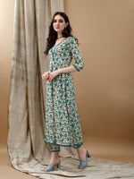 Thumbnail for Floral Printed Anarkali Kurta With Pant & Dupatta Luxury Premium, Multicolor - Hiral Fashion - Dista
