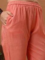 Thumbnail for Embroidered & Floral Printed Flared Kurta With Pant & Dupatta, Pink - Hiral Fashion - Dista
