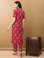 Thumbnail for Printed Rayon Front Buttoned Collared Co-Ords Set, Rani - Hiral Fashion - Distacart