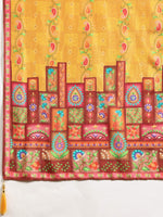 Thumbnail for Hand Embroidered & Printed Pure Silk Kurta With Pant & Printed Dupatta, Mustard - Hiral Fashion - Distacart