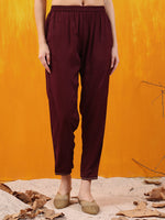 Thumbnail for Alia Cut Embroidered Silk Blend Kurta With Pant & Dupatta, Wine - Hiral Fashion - Distacart